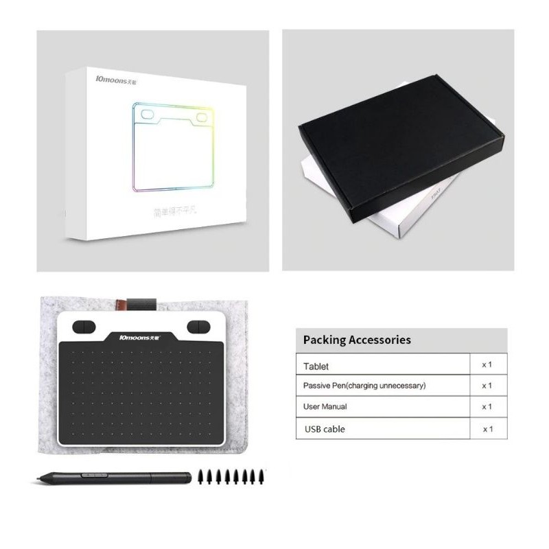 10moons Graphics Digital Drawing Tablet 6 Inch with Stylus Pen