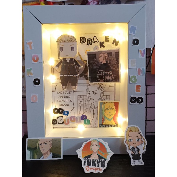Tokyo revengers draken ken ryuguji action figure anime custom 3d pop up box draken standee keychain 