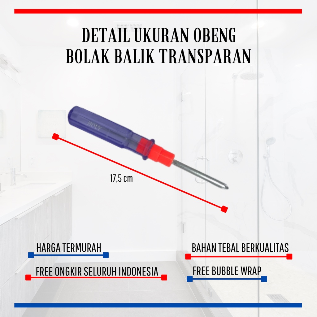 OBENG BOLAK BALIK TRANSPARAN UKURAN 4 INCH/ OBENG MIN PLUS / OBENG BELIMBING TRANSPARAN