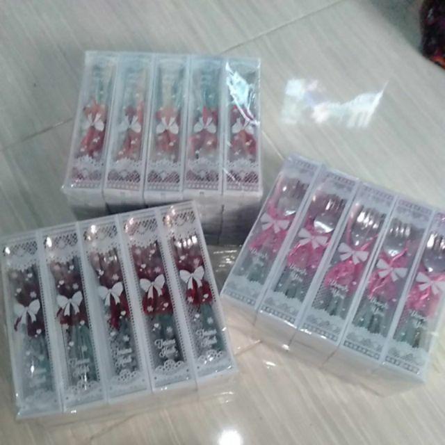 Souvenir Sendok Garpu Makan Kemas Mika Isi 25pcs