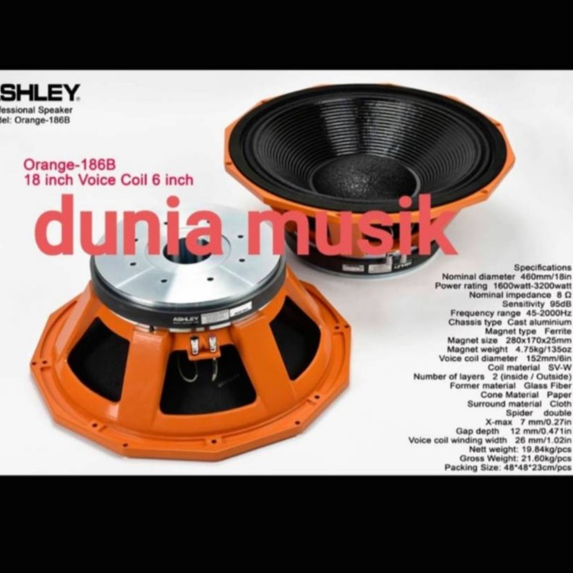 speaker componet ashley orange 186B 186 B 186 original