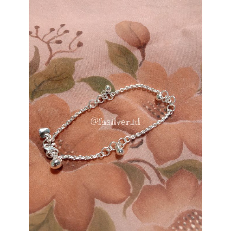 Gelang Tangan Giring Perak Murni Murah