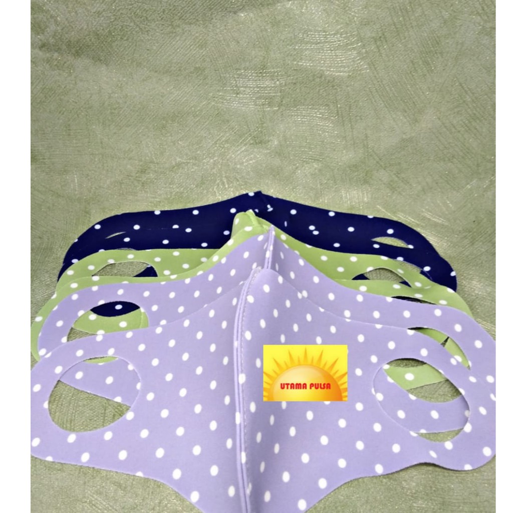 MASKER KAIN SCUBA MOTIF POLKADOT WARNA ISI 2 PCS MASKER KAIN SCUBA MOTIF POLKADOT WARNA ISI 2 PCS