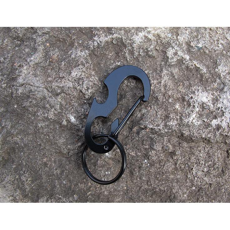 Relefree Black Beetle EDC Carabiner Stainless Steel with Bottle Opener - XT-11 - Black