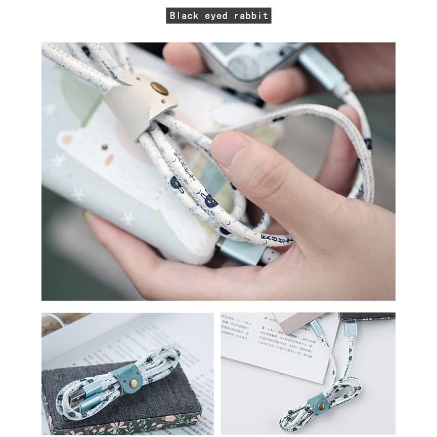 Kable Data iPhone Android IOS Micro Fast Charging Cable Korea Motif