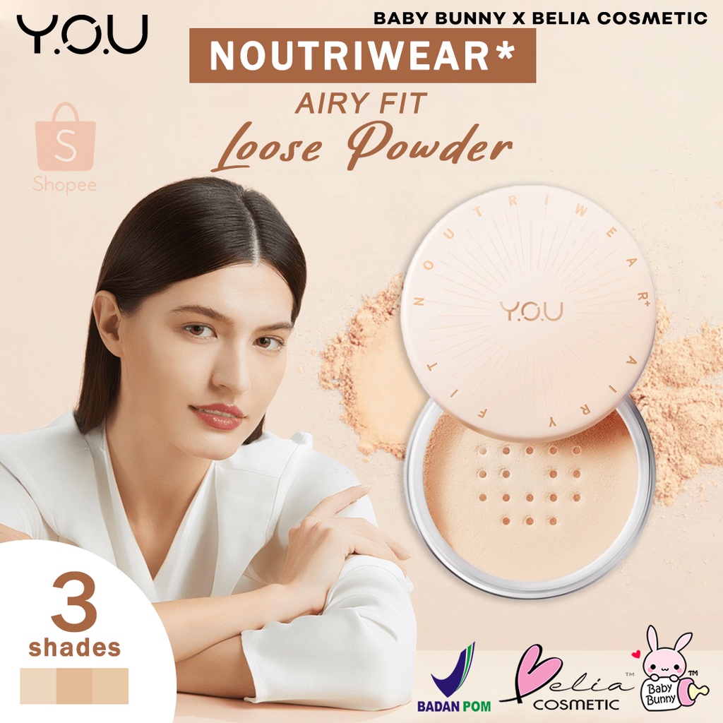 ❤ BELIA ❤ YOU Noutriwear Airy Fit Loose Powder | Bedak Tibur | Sebum Control | Smooth Finish | 15g BPOM