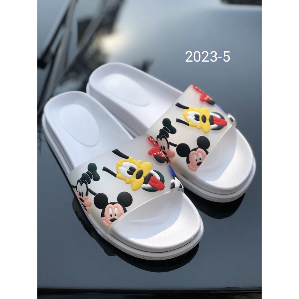 NEW !!! SLIP SANDAL WANITA MOTIF GUFI 2023-5 KARAKTER TIMBUL