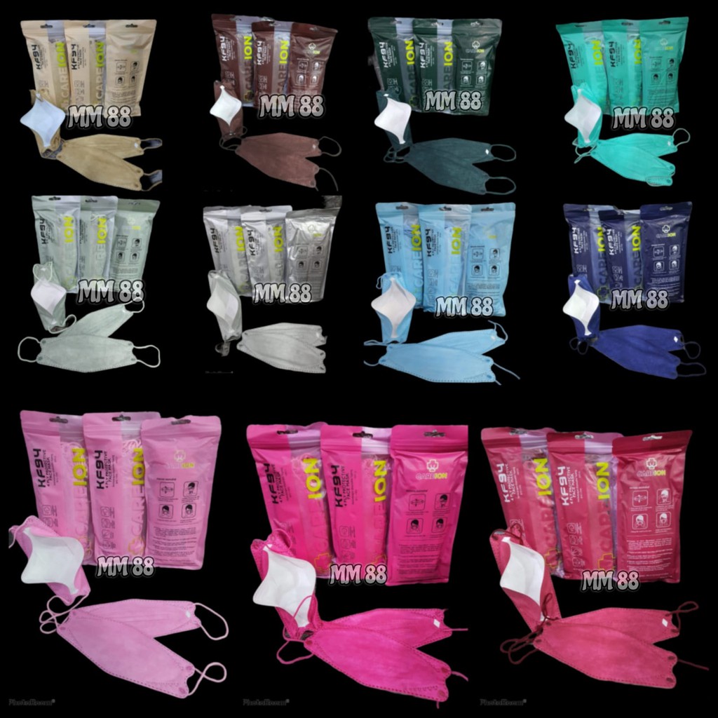 MASKER KF94 4PLY CAREION SACHET ZIPLOCK EVO FISH FACE EARLOOP ISI 10PCS