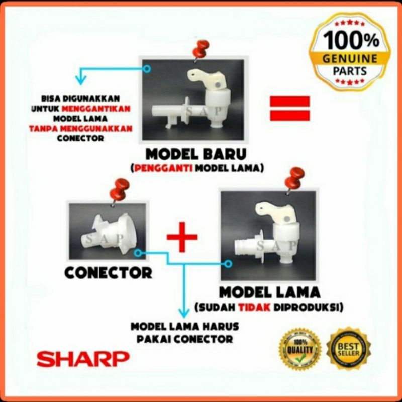 kran dispenser sharp galon bawah original