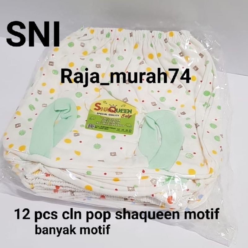 12 pcs celana pop shaqueen motif katun label SNI