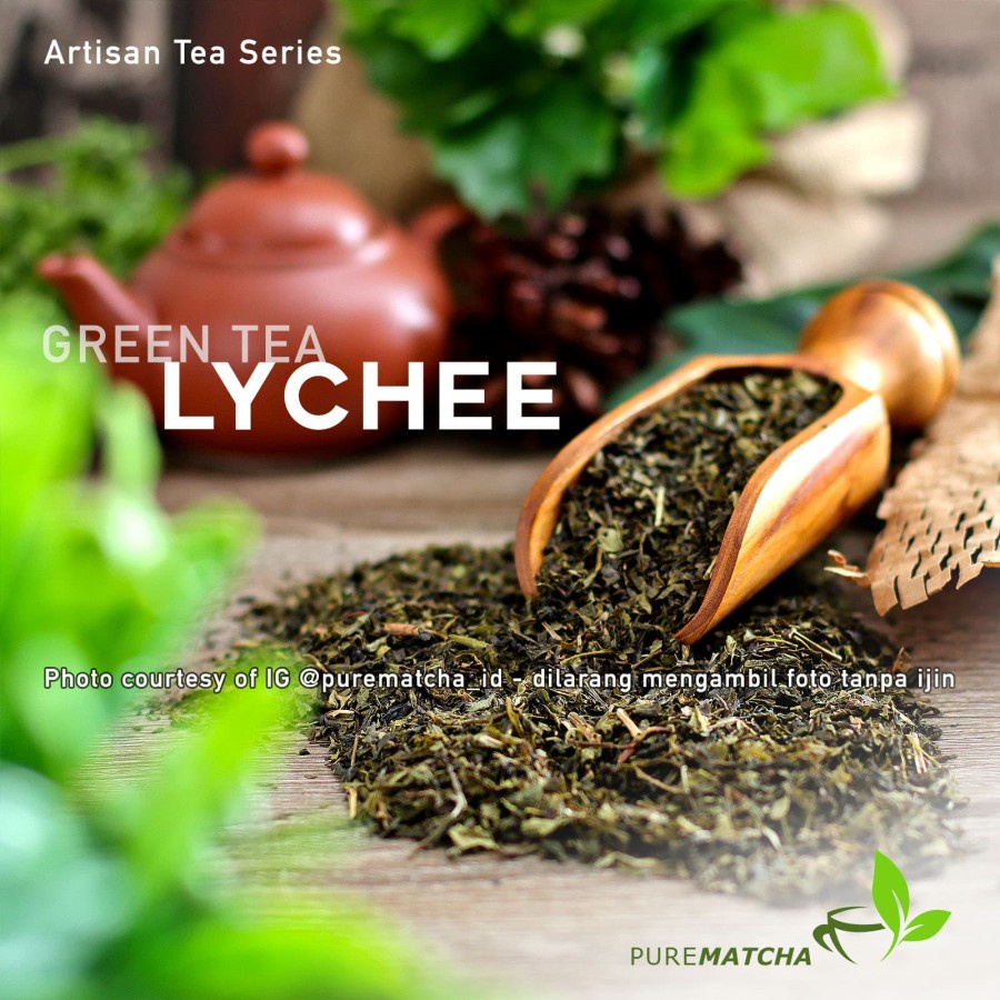 

Artisan Tea Cafe - Green Tea Lychee 50gr Teh Hijau Rasa Leci Enak Wangi