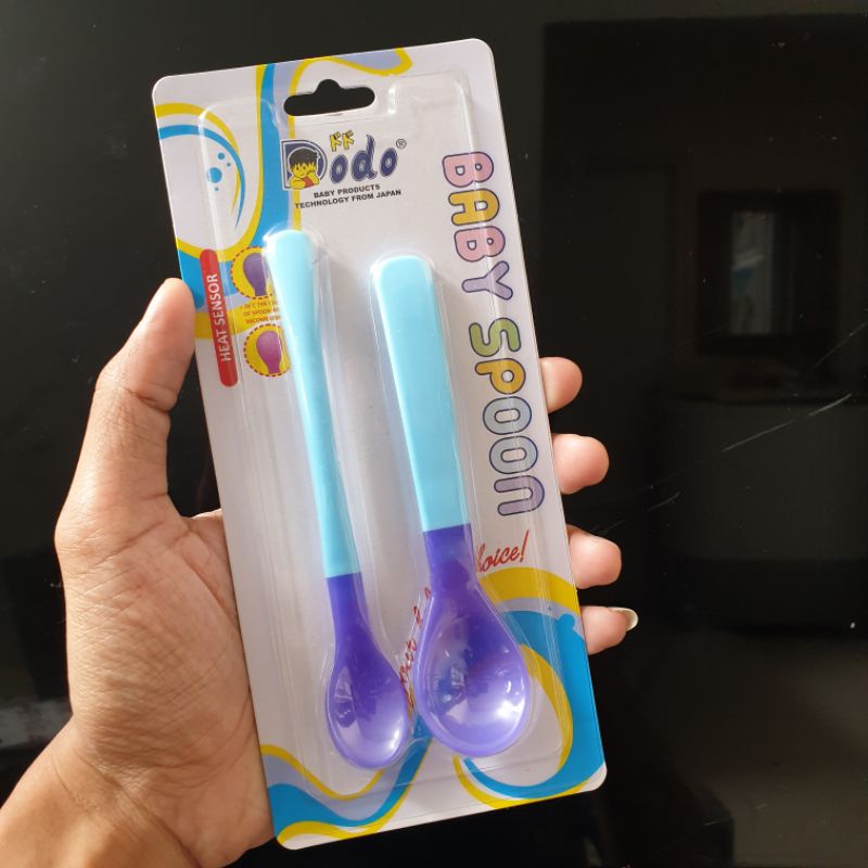 2 in 1 Sendok Bayi Sensor Panas | Baby Spoon With Heat Sensor Dodo | Indikator Panas Berubah Warna