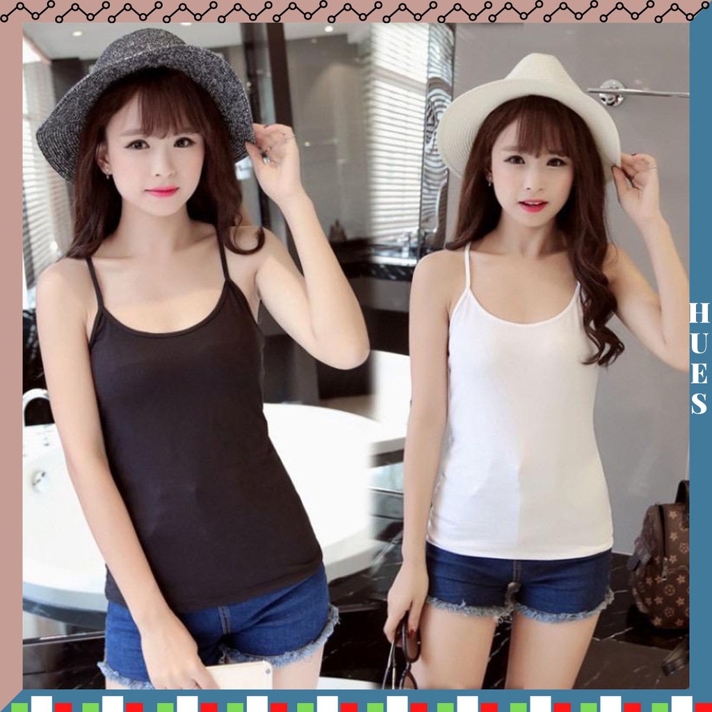 HUES.ID Tank Top Tali Wanita Polos Gaya Korea Import 4031