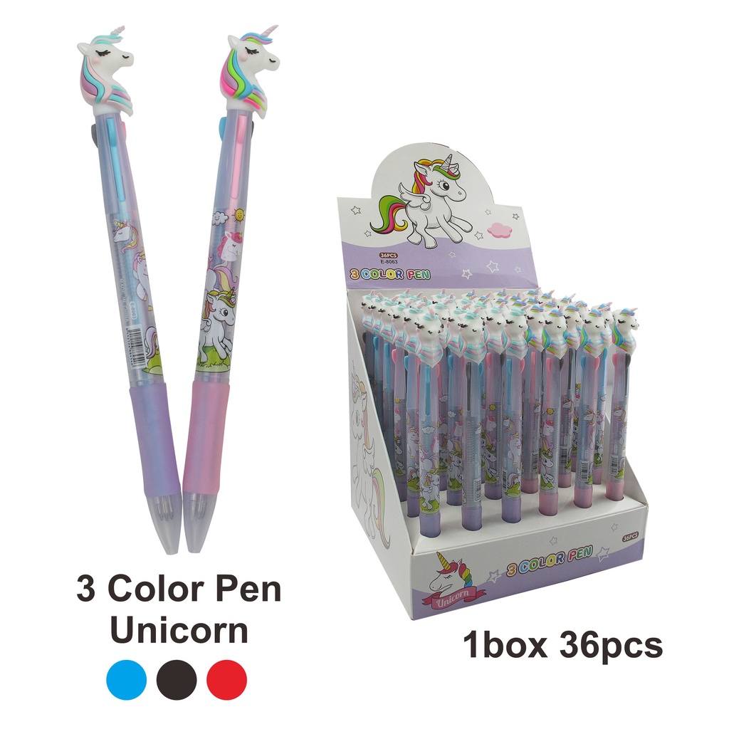 

Ball Pen Pulpen Pena Bolpoint Karakter Unicorn 3 Warna