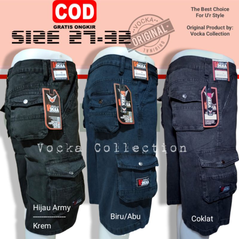 YANG LAGI HITS Celana Cargo Pendek Pria Army Loreng PDL Ufc Venum Jeans Denim VOCKA Mma Pantai Gym Lari Fitnes Seri I9802