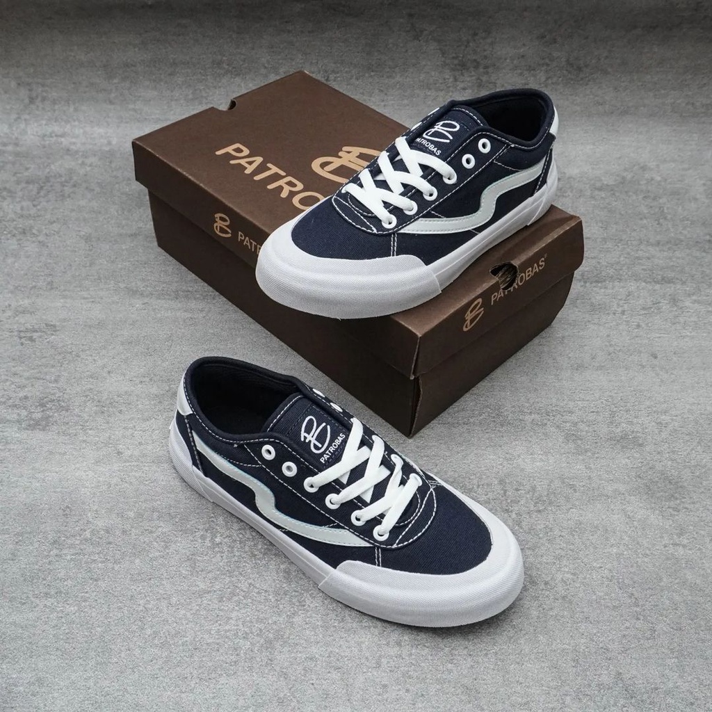 PATROBAS New Ivan Low Navy Original Sepatu Sneakers Casual Pria Wanita