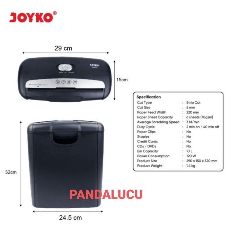 PAPER SHREDDER JOYKO SHD03 Strip Cut MESIN PENGHANCUR KERTAS SHD 03