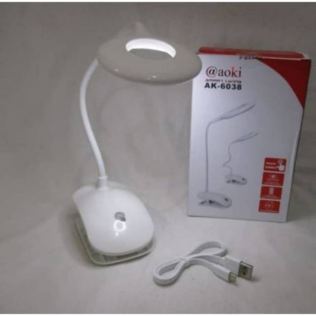 COD LAMPU MEJA BELAJAR TORCH DIMMER FLEKSIBEL AOKI AK 6038//LAMPU EMERGENCY AOKI AK-6038