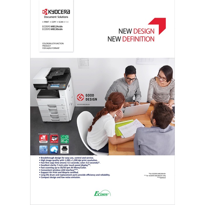 MESIN FOTOCOPY | KYOCERA ECOSYS M-8124CiDN | ORIGINAL | GARANSI RESMI