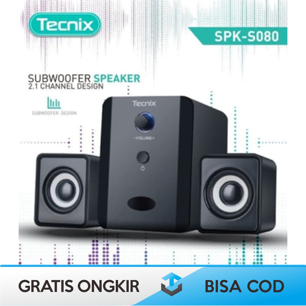 SPEAKER MULTIMEDIA SUBWOOFER TECNIX SPK-S080 ORIGINAL - SPIKER KABEL BESAR TECNIX SPK-S080 ORI