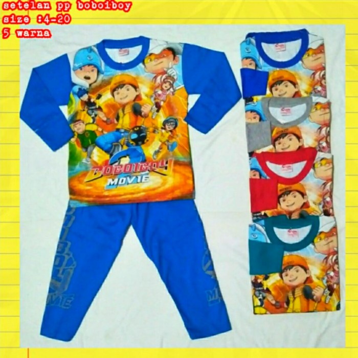 Setelan baju anak Lengan panjang Motif Boboiboy