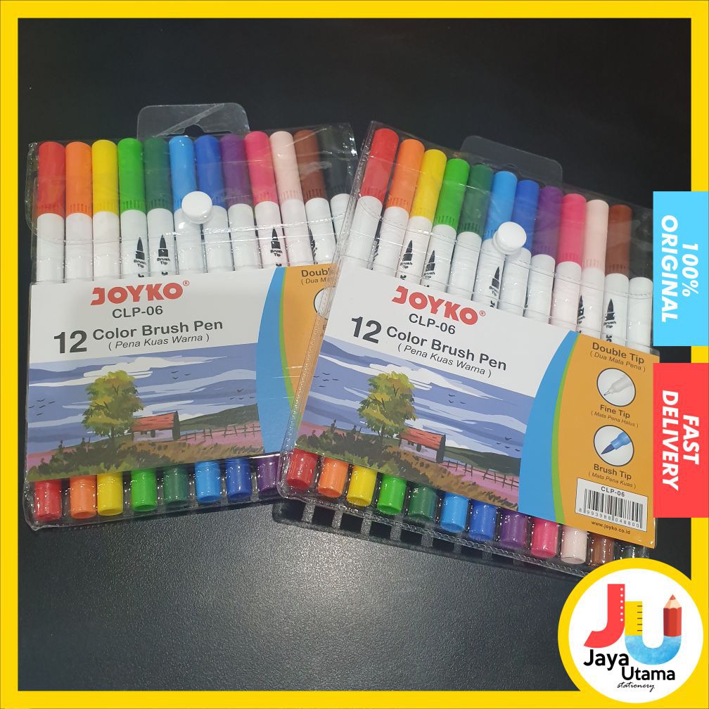 

mdn Joyko Brush Pen 12 Warna (Brush + Pen) CLP-06