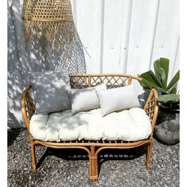 Alas duduk Minimalis Kursi rotan Broken White