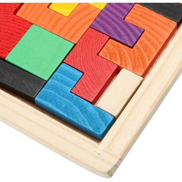 Mainan Puzzle Tangram Tetris Edukasi Untuk Anak Anak Multiwarna Murah