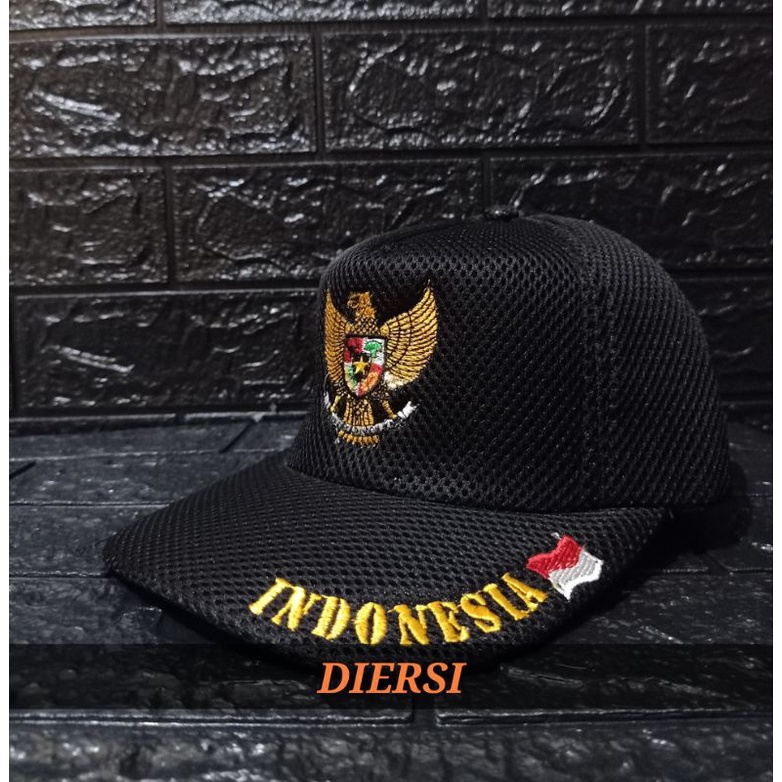 DIERSI STORE TOPI DOUBLE MESH BORDIR GARUDA/TOPI PNS MOTIF BORDIR