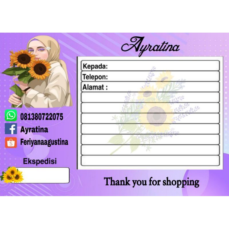 

LABEL PENGIRIMAN ONLINE SHOP CUSTOM