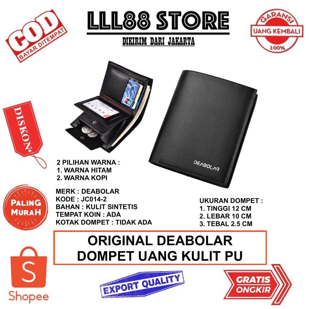 DOMPET DEABOLAR JC014-2 DENGAN TEMPAT KOIN - LLL888 Store