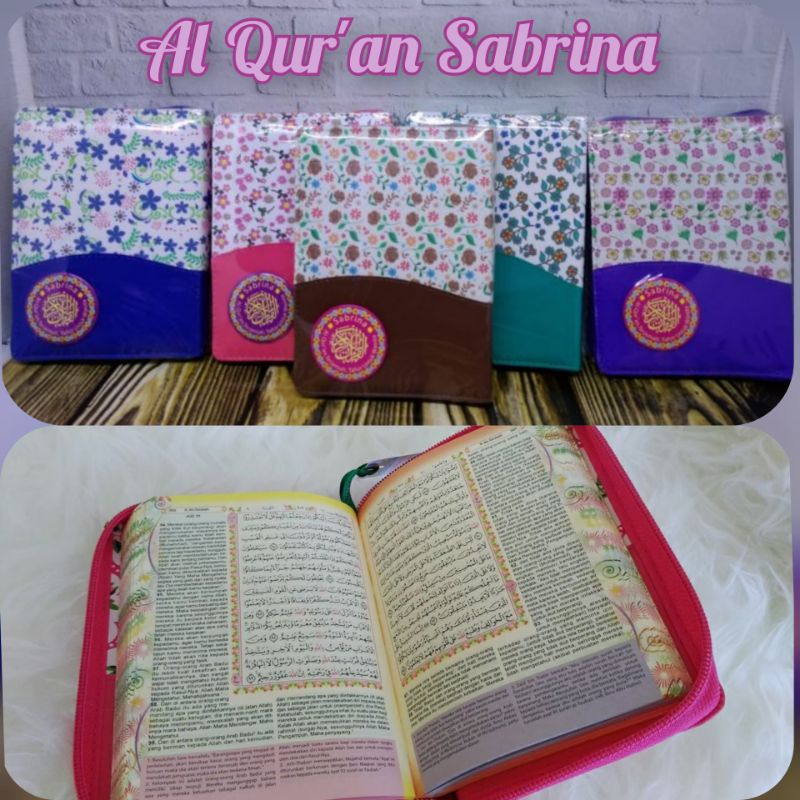 AlQuran Kecil Resleting - AlQuran Terjemahan - AlQuran  Pelangi Rainbow Sabrina A6
