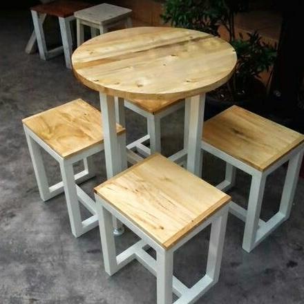 Meja Makan Bulat 4 Kursi Set Jati Belanda Tokokeluarga133