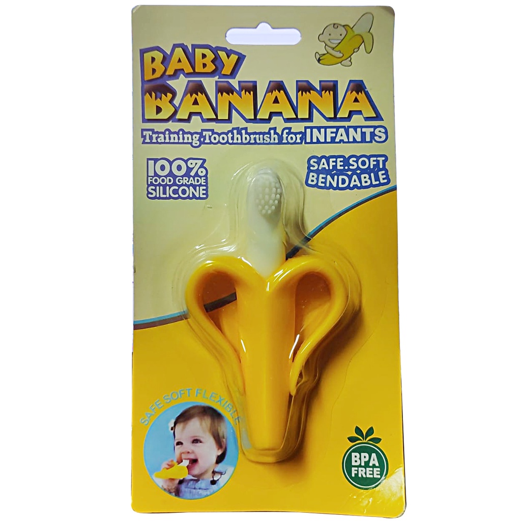 Teether Baby Banana Infant Toothbrush Gigitan Sikat Gigi Bayi Pisang