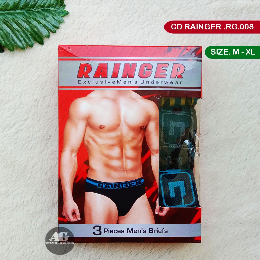 [ 3pc ] CD Rainger SEGITIGA RG 08 | Celana Dalam Pria Karet Tebal TOKO KL