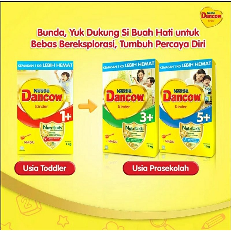 DANCOW 3+ RASA VANILA 1 Kg Susu Pertumbuhan anak usia 3-5 tahun