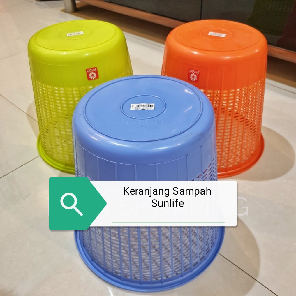 SUNLIFE Keranjang Sampah Plastik /Tong Sampah Plastik Besar Warna Warni