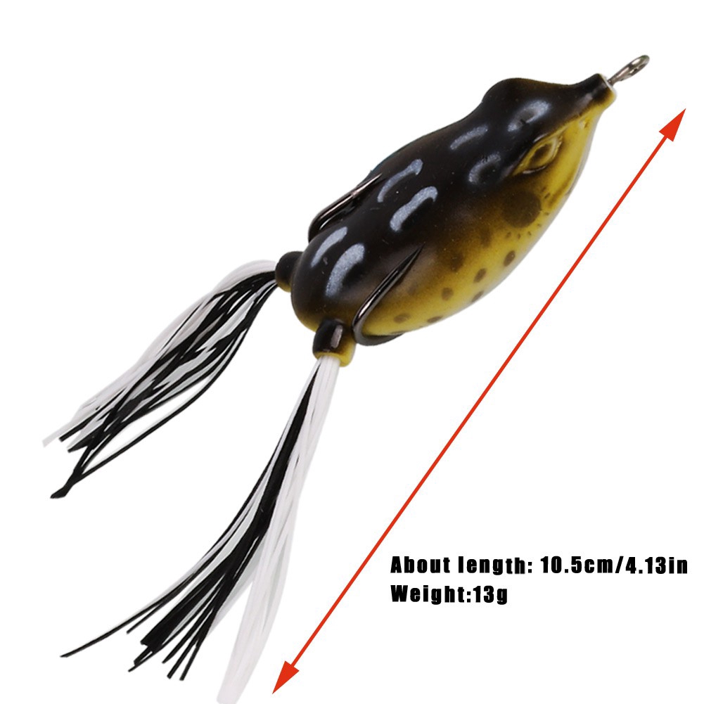 Sougayilang Fishing Lures Umpan Pancing Bentuk Kodok 5 Warna dengan Kail Treble Soft Frog Fishing Bait Gear Fishing Lure-Color 07