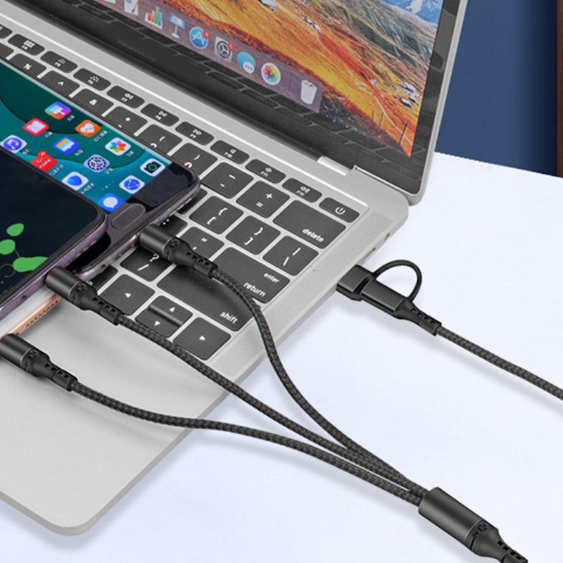 VIVI   Type C to USB C/Micro USB/Light-ning Charge Cable for huawei Smartphones 5 in1