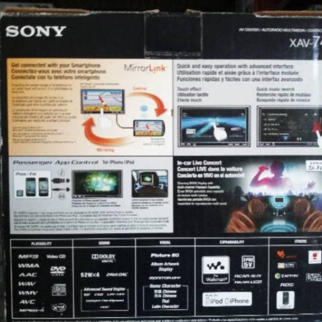 Double Din Sony XAV-741 MIRROR LiNK
