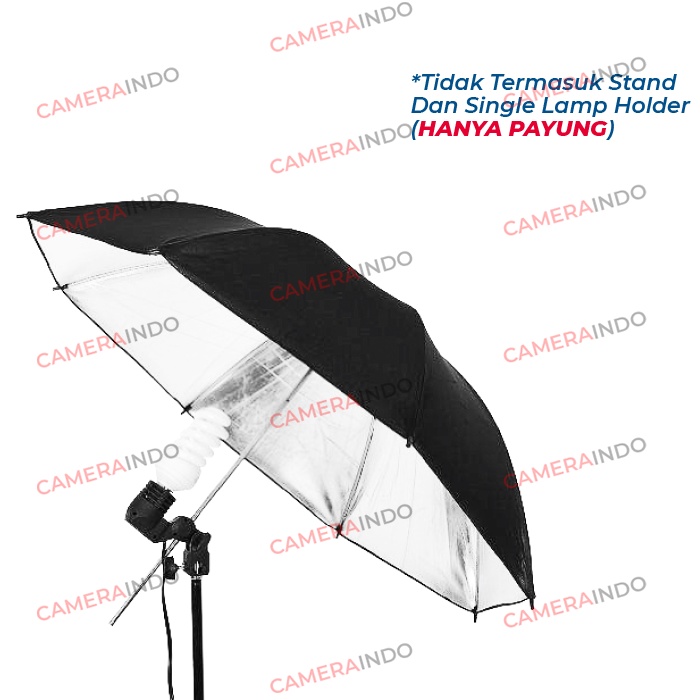 Payung studio Hitam Silver 33 inch umbrella reflector