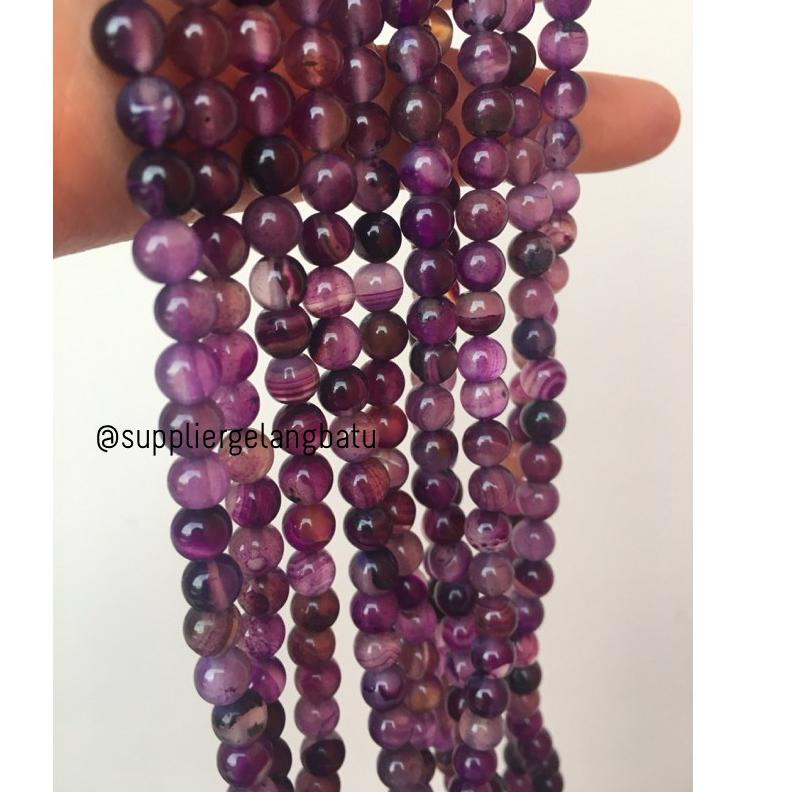 ☁ bahan batu kecubung 6mm amethyst kalimantan martapura akik kampung ungu bongkah gelang kalung acc 