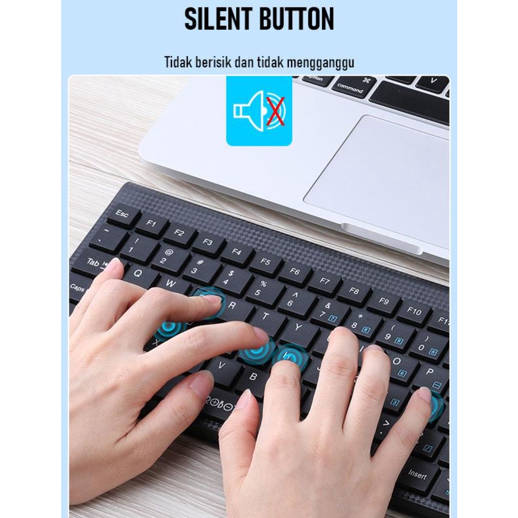 Robot Keyboard Mini RK10 Ultra Thin - Silent Button Portable Mouse Mini USB