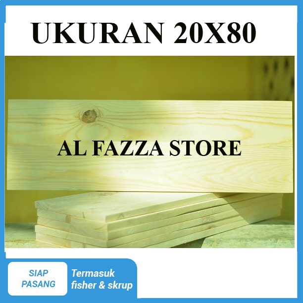 20 x 80 cm Rak Papan Kayu Ambalan Jati Belanda