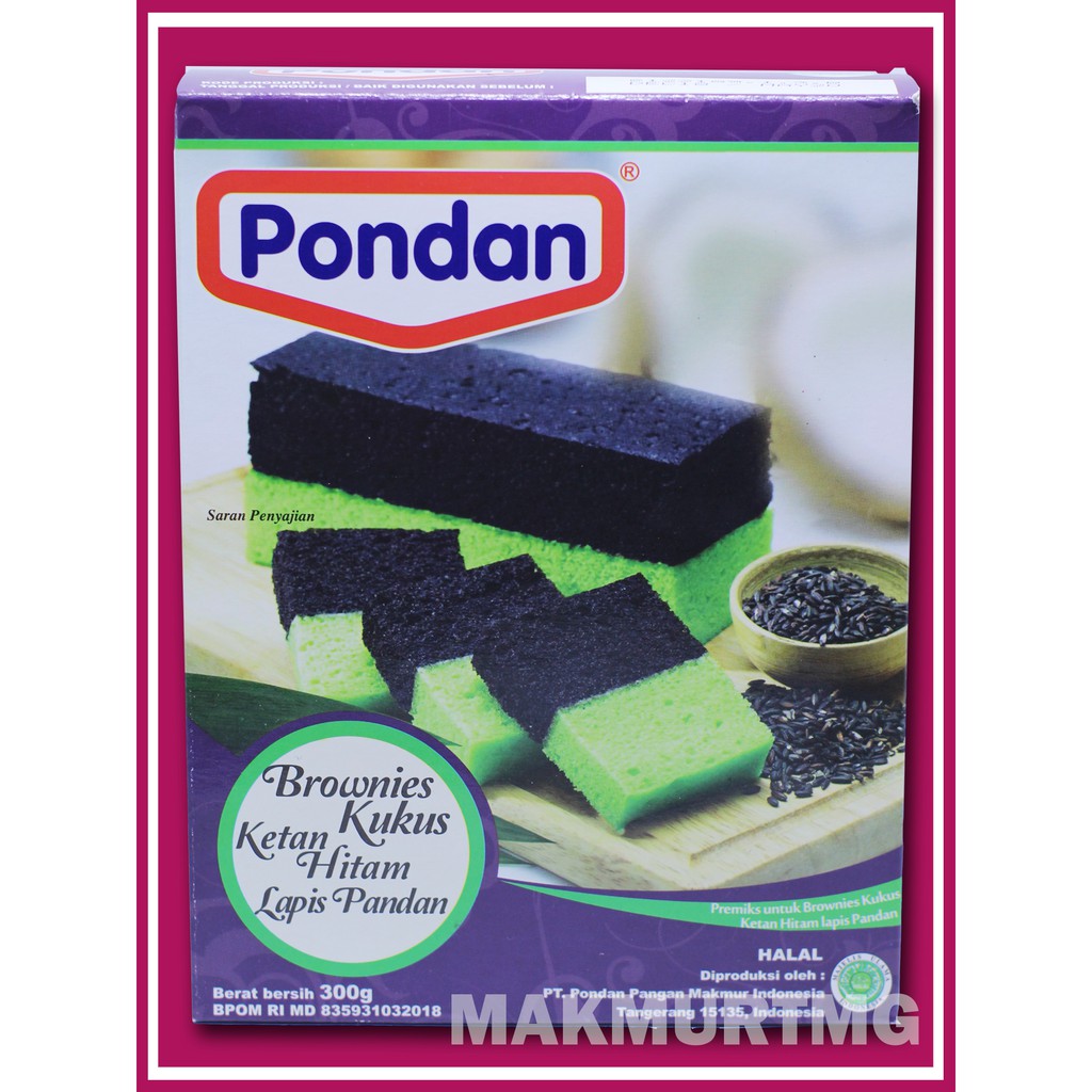 

PONDAN BROWNIES KUKUS KETAN HITAM LAPIS PANDAN 300gr