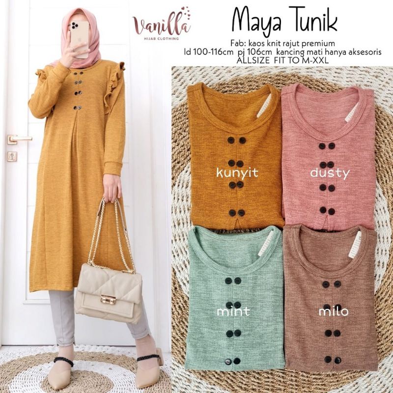 Maya Tunik - Tunik Kaos Rajut Premium LD100+ Melar / 359