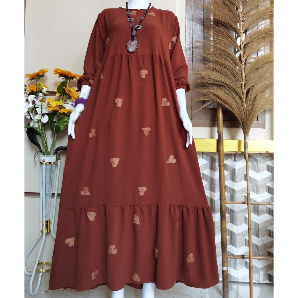 GAMIS POM-POM LOVE BAHAN CRINKLE