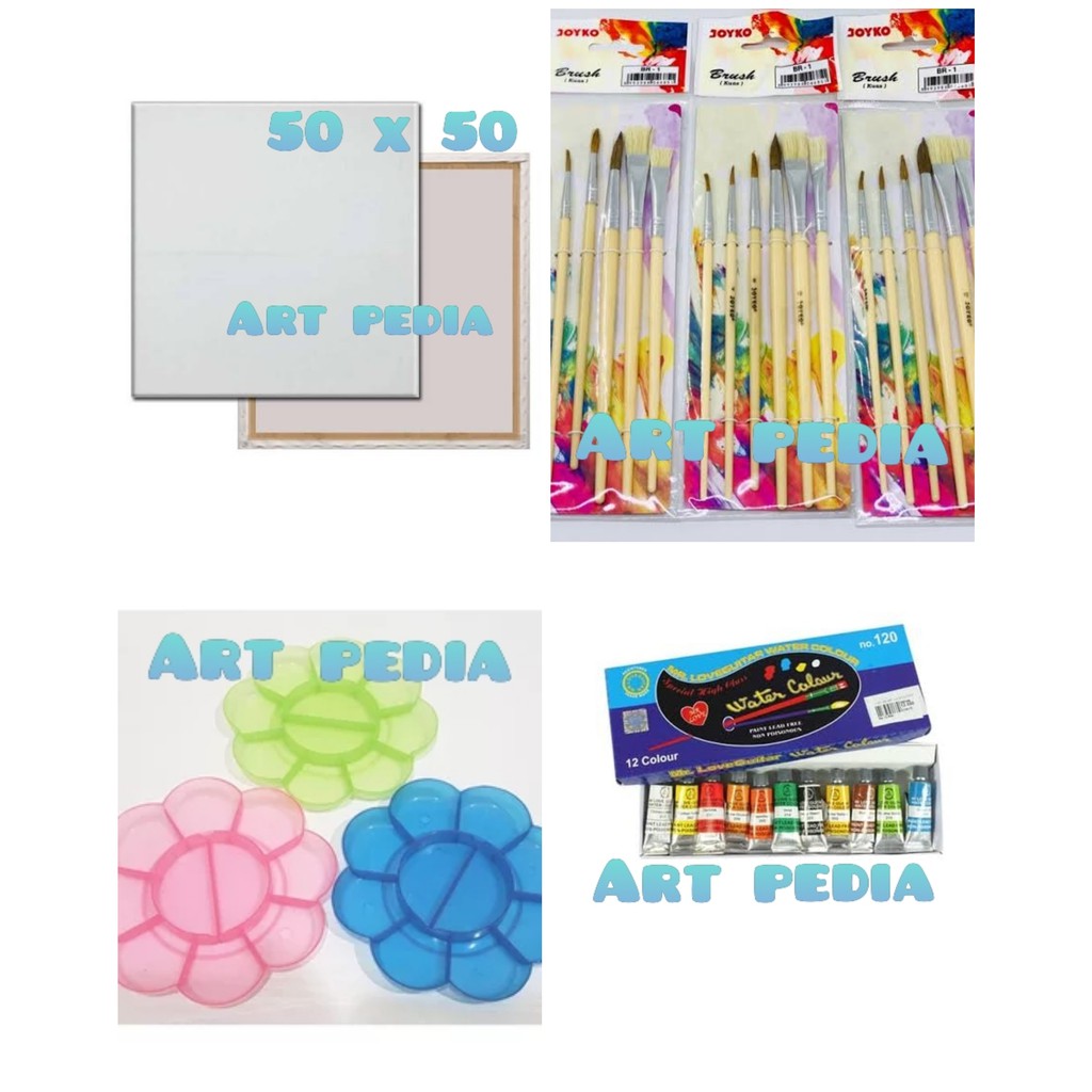 

Paket Kanvas Lukis 50x50 (kanvas+kuas+palet+cat air)