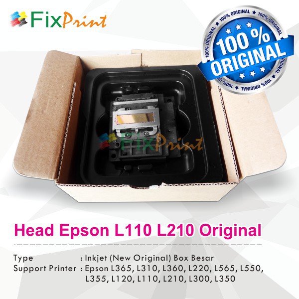 Print Head Printer Epson L110 L120 L121 L210 L220 L300 L310 L350 L355 L360 L365 L380 L385 L405 L455 L550 L555 L565 L3110 L3116  L3150 L5190 L1110 L1210 L1216 L3250 L3256 L3210 L3216 L5290 L5296 Original Ori