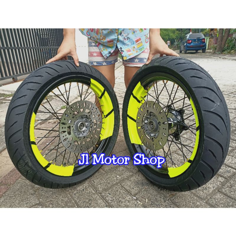 Paketan Velg Supermoto Super Moto Klx 150 Dtracker  CRF150 CRF 150 Ban Maxxis Zeneos IRC Warna Bebas